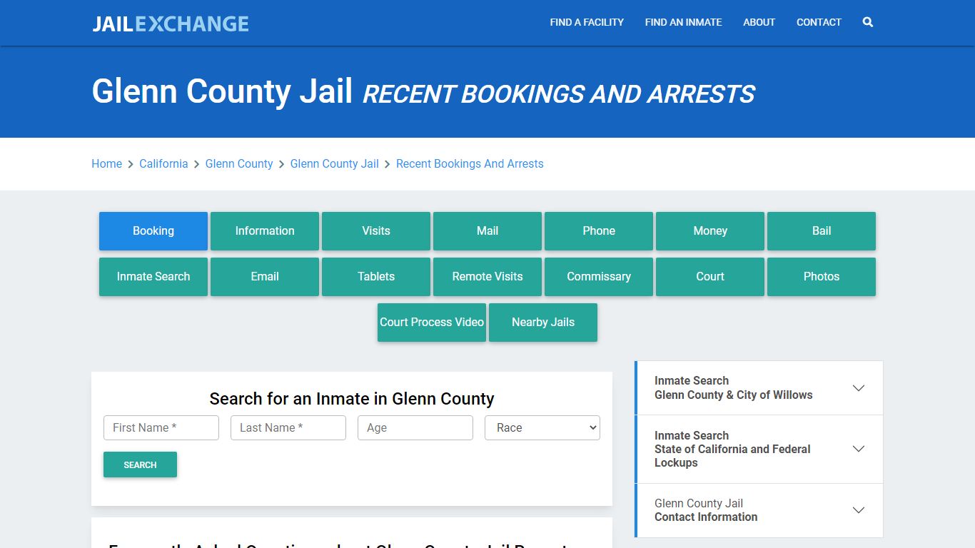 Glenn County Jail Recent Bookings And Arrests - Jail Exchange