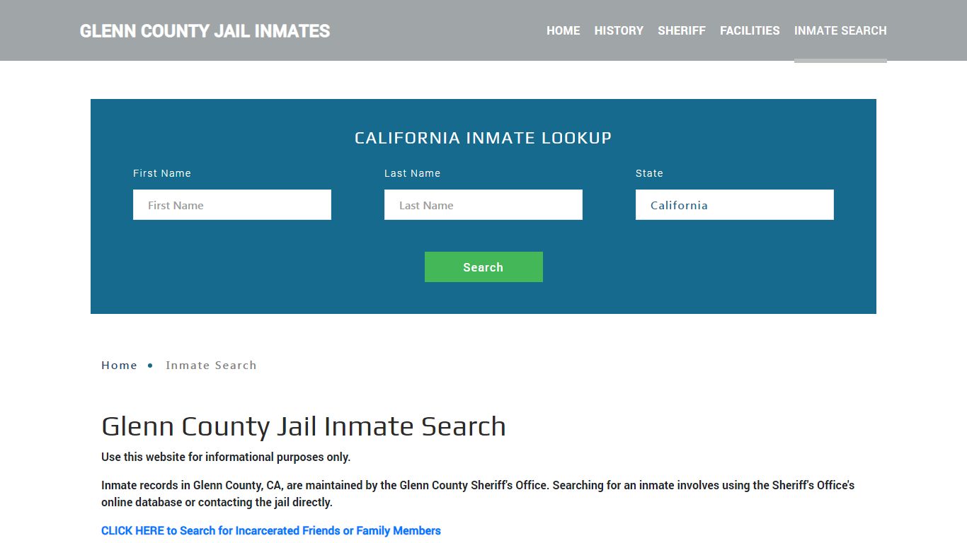 Glenn County, CA Detainee Lookup